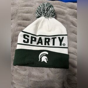 Sparty Knit Beanie with Pom